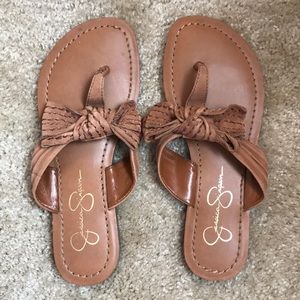 Jessica Simpson Leather Bow Sandals